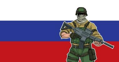 russo soldado fundo vetor
