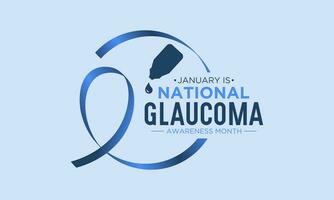 nacional glaucoma consciência mês é observado cada ano dentro janeiro. janeiro é glaucoma consciência mês. olho saúde e visão Cuidado conceito para bandeira Projeto. vetor ilustração.