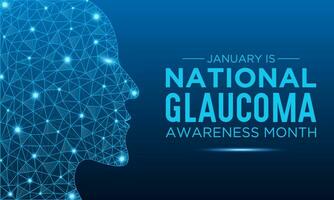 nacional glaucoma consciência mês é observado cada ano dentro janeiro. janeiro é glaucoma consciência mês. olho saúde e visão Cuidado conceito para bandeira Projeto. vetor ilustração.