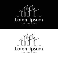 moderno cidade construção logotipo projeto, luxuoso e simples urbano arquitetura vetor