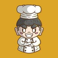 fofa jovem gordo chefe de cozinha desenho animado vetor ilustração. chefe de cozinha vetor ilustração