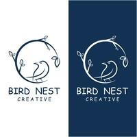 pássaro ninho logotipo projeto, pássaro casa vetor para ovos, simples moderno e elegante pássaro ninho logotipo, logotipo para natureza fotógrafo, iniciantes ou uma o negócio logotipo com uma natureza tema