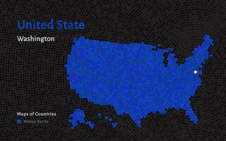 EUA mapa com uma capital do Washington, dc mostrando dentro uma mosaico padronizar vetor