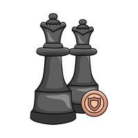 xadrez rainha com escudo ilustração vetor