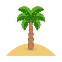Palma árvore dentro areia de praia ilustração vetor