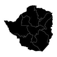 Zimbábue mapa com administrativo divisões. vetor ilustração.