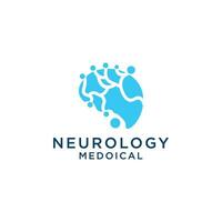 neurônio conexão logotipo projeto, humano cérebro ícone inovação inteligência vetor ilustração.