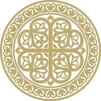 vetor dourado volta antigo bizantino ornamento. clássico círculo do a Oriental romano Império, Grécia. padronizar motivos do Constantinopla