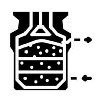 gaseificação biomassa energia glifo ícone vetor ilustração