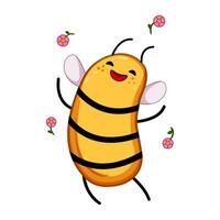 querida abelha personagem desenho animado vetor ilustração