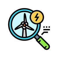 energia pesquisa vento turbina cor ícone vetor ilustração