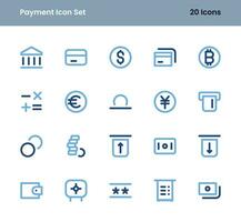 finança ícones conjunto - bancário, pagamentos, e financeiro transações vetores