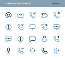 comunicação ícones conjunto - Contatos, Mensagens, e trabalho em rede vetor ícones