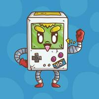 branco retro jogos console personagem desenho animado vetor ilustração. mascote vetor ilustração.