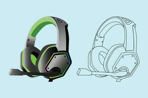 jogos fone de ouvido e tecnologia para ouvindo para música fones de ouvido ícone, fone de ouvido Projeto vetor ilustração.