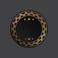 Preto ouro emblema Distintivos, círculo quadro, Armação vetor