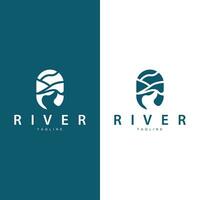 rio logotipo vetor rio banco montanha Projeto agricultura símbolo ilustração