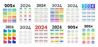 calendário para 2024 isolado em uma branco fundo vetor