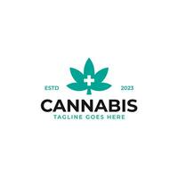 médico cannabis logotipo Projeto conceito vetor ilustração símbolo ícone