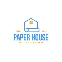 papel casa logotipo Projeto conceito vetor ilustração símbolo ícone
