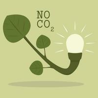 co2 neutro verde vetor ícone ilustração. co2 neutro logotipo com verde natural folha