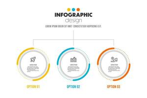 vetor círculo Linha do tempo para infográficos, modelo para diagramas, gráficos, apresentações e o negócio conceito gráficos com 3 opções.