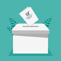 votar papel na caixa eleitoral vetor