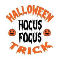 halloween, halloween hocus focus truque impressão de camiseta grátis vetor