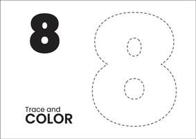 numérico maravilhas vestígio e cor para crianças brincalhão números 1-9 para criativo Aprendendo vetor