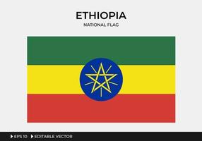 ilustração da bandeira nacional da etiópia vetor