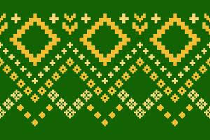 verde Cruz ponto colorida geométrico tradicional étnico padronizar ikat desatado padronizar fronteira abstrato Projeto para tecido impressão pano vestir tapete cortinas e sarongue asteca africano indiano indonésio vetor