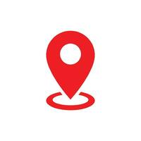 eps10 vermelho mapa ponteiro ícone isolado em branco fundo. localização, alfinete, GPS. vetor ilustração.