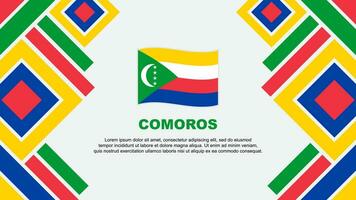 Comores bandeira abstrato fundo Projeto modelo. Comores independência dia bandeira papel de parede vetor ilustração. Comores