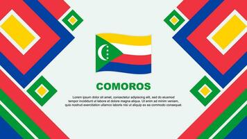 Comores bandeira abstrato fundo Projeto modelo. Comores independência dia bandeira papel de parede vetor ilustração. Comores desenho animado