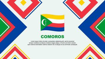 Comores bandeira abstrato fundo Projeto modelo. Comores independência dia bandeira papel de parede vetor ilustração. Comores independência dia