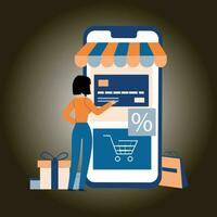 conceito de compras online vetor