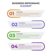 elemento de infográfico de negócios gradiente de quatro etapas. modelo de infográfico. vetor