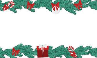 quadro de vetor perene de férias de Natal com elementos de decoração do feriado. moldura perfeita de férias para banners, cartazes de promoção.