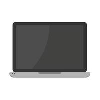 design plano de vetor de laptop na cor preta