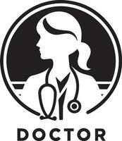 médico logotipo vetor silhueta, médico ícone preencher Preto cor 2