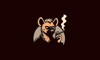 hiena fumar vetor ilustração mascote Projeto
