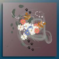 design floral com fundo abstrato vetor