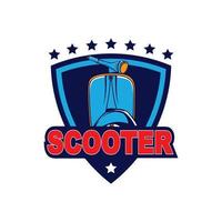 Modelo de logotipo de scooter vespa, logotipo de scooter retrô vintage vetor