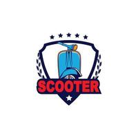 Modelo de logotipo de scooter vespa, logotipo de scooter retrô vintage vetor