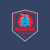 Modelo de logotipo de scooter vespa, logotipo de scooter retrô vintage vetor