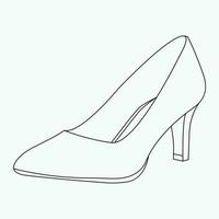 elegante à moda mulher salto sapatos vetor ícone linha arte eps