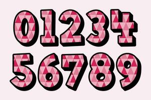 versátil coleção do Rosa ziguezagues números para vários usa vetor