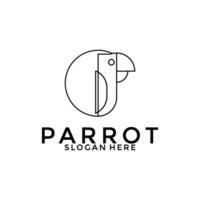 criativo papagaio logotipo vetor, linha arte pássaro logotipo Projeto modelo vetor