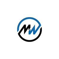 mw inicial logotipo Projeto monograma isolado em branco fundo vetor