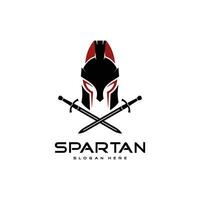 design de modelo de logotipo guerreiro espartano, ícone espartano, capacete espartano. vetor